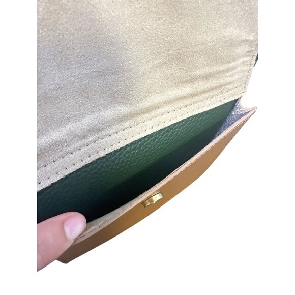 Divina Ferenze Two-Tone Green & Brown Faux Leather Backpack w/Magnetic Snap Pock - Picture 6 of 13